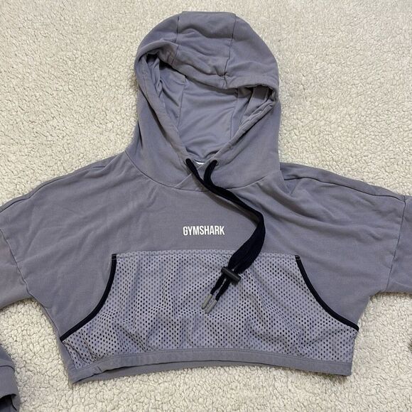 GymShark Cropped Hoodie Lilac Women’s Size Small - Picture 2 of 9